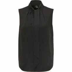 Dreimaster Blouse à noeud papilon 31216053 ikita for Tops / Blouses Couleur Noir