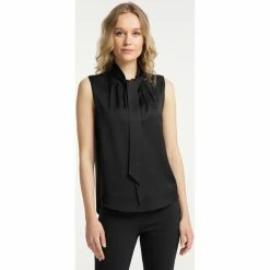Dreimaster Blouse à noeud papilon 31216053 ikita for Tops / Blouses Couleur Noir -Boutique en ligne Dreimaster 20714434 500 C