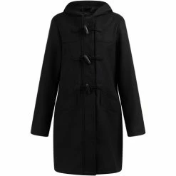 Dreimaster Dufflecoat aus Wollgemisch 31023815 nascita for Manteaux Couleur Noir
