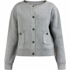 Dreimaster Strickjacke mit Knöpfen 39525068 palpito for Pulls & Gilets Couleur Gris