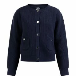 Dreimaster Strickjacke mit Knöpfen 39525068 palpito for Pulls & Gilets Couleur Bleu