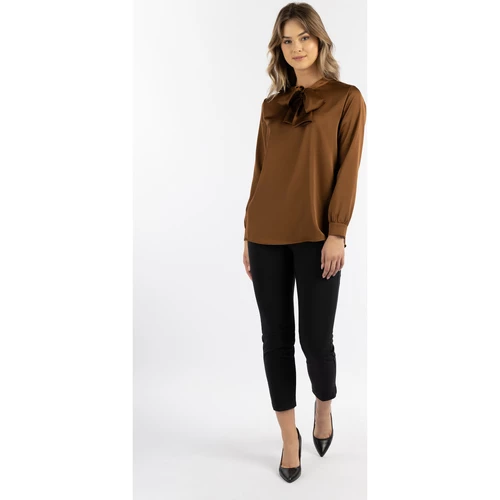 Dreimaster Blouse à manches longues 31225622 baradello for Tops / Blouses Couleur Marron 4 Dreimaster Blouse à manches longues 31225622 baradello for Tops / Blouses Couleur Marron – Image 2