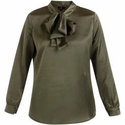 Dreimaster Blouse à manches longues 31225622 baradello for Tops / Blouses Couleur Vert
