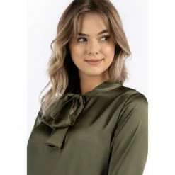 Dreimaster Blouse à manches longues 31225622 baradello for Tops / Blouses Couleur Vert -Boutique en ligne Dreimaster 23734607 500 C