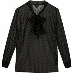 Dreimaster Blouse à noeud papilon 31225624 baradello for Tops / Blouses Couleur Noir