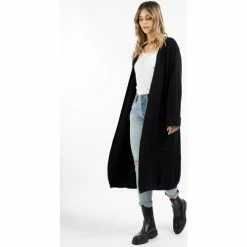 Dreimaster Offener Strick Cardigan 39425052 idem for Pulls & Gilets Couleur Noir -Boutique en ligne Dreimaster 23849820 500 B
