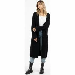 Dreimaster Offener Strick Cardigan 39425052 idem for Pulls & Gilets Couleur Noir -Boutique en ligne Dreimaster 23849820 500 C