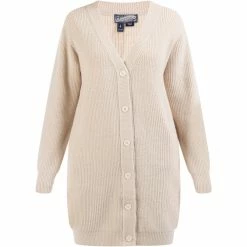 Dreimaster Strick Long Cardigan 39425071 imane for Pulls & Gilets Couleur Beige