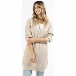 Dreimaster Strick Long Cardigan 39425071 imane for Pulls & Gilets Couleur Beige -Boutique en ligne Dreimaster 23849828 500 C