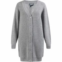 Dreimaster Strick Long Cardigan 39425071 imane for Pulls & Gilets Couleur Gris