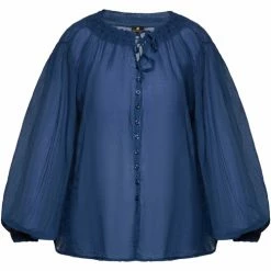 Dreimaster blouse en coton 37325760 markani for Tops / Blouses Couleur Bleu