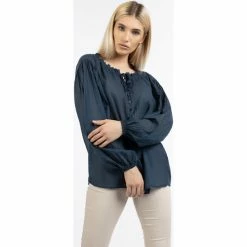 Dreimaster blouse en coton 37325760 markani for Tops / Blouses Couleur Bleu -Boutique en ligne Dreimaster 23849835 500 C