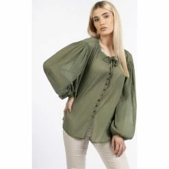 Dreimaster blouse en coton 37325760 markani for Tops / Blouses Couleur Vert -Boutique en ligne Dreimaster 23849836 500 C