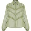 Dreimaster Baumwollbluse mit Spitze 37325761 naemi for Tops / Blouses Couleur Vert