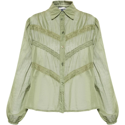 Dreimaster Baumwollbluse mit Spitze 37325761 naemi for Tops / Blouses Couleur Vert 3 Dreimaster Baumwollbluse mit Spitze 37325761 naemi for Tops / Blouses Couleur Vert