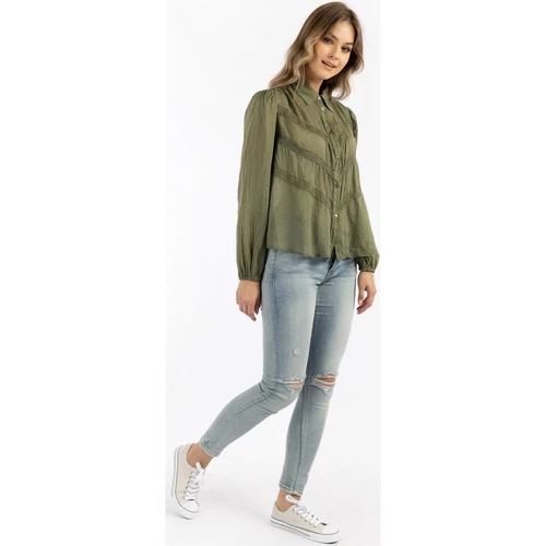 Dreimaster Baumwollbluse mit Spitze 37325761 naemi for Tops / Blouses Couleur Vert 4 Dreimaster Baumwollbluse mit Spitze 37325761 naemi for Tops / Blouses Couleur Vert – Image 2