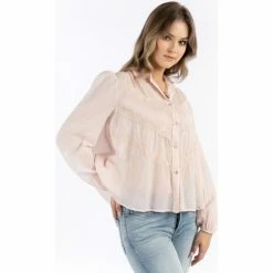 Dreimaster Baumwollbluse mit Spitze 37325761 naemi for Tops / Blouses Couleur Rose -Boutique en ligne Dreimaster 23849842 500 C