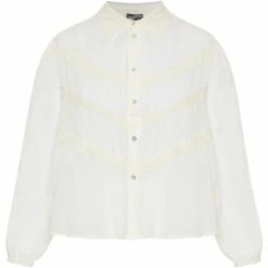 Dreimaster Baumwollbluse mit Spitze 37325761 naemi for Tops / Blouses Couleur Blanc