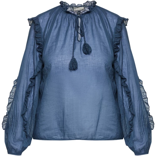 Dreimaster Baumwollbluse mit Rüschen 37325764 naemi for Tops / Blouses Couleur Bleu 3 Dreimaster Baumwollbluse mit Rüschen 37325764 naemi for Tops / Blouses Couleur Bleu