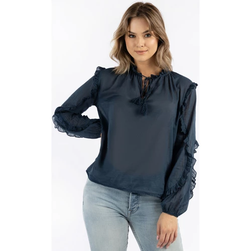 Dreimaster Baumwollbluse mit Rüschen 37325764 naemi for Tops / Blouses Couleur Bleu 5 Dreimaster Baumwollbluse mit Rüschen 37325764 naemi for Tops / Blouses Couleur Bleu – Image 3
