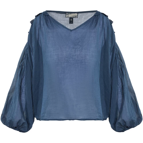 Dreimaster Baumwollbluse mit Spitze 37325765 naemi for Tops / Blouses Couleur Bleu 3 Dreimaster Baumwollbluse mit Spitze 37325765 naemi for Tops / Blouses Couleur Bleu