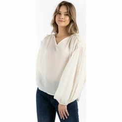 Dreimaster Baumwollbluse mit Spitze 37325765 naemi for Tops / Blouses Couleur Blanc -Boutique en ligne Dreimaster 23849858 500 C
