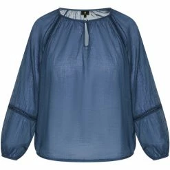 Dreimaster blouse en coton 37325766 markani for Tops / Blouses Couleur Bleu
