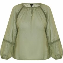 Dreimaster blouse en coton 37325766 markani for Tops / Blouses Couleur Vert