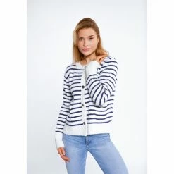 Dreimaster Strickjacke mit Knöpfen 39525064 palpito for Pulls & Gilets Couleur Blanc