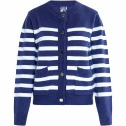 Dreimaster Strickjacke mit Knöpfen 39525095 palpito for Pulls & Gilets Couleur Bleu