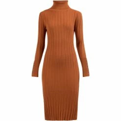 Dreimaster Strick Langarmkleid midi 39725040 iridia for Robes Couleur Marron