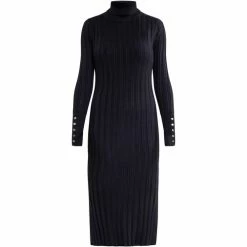 Dreimaster Strick Langarmkleid midi 39725040 iridia for Robes Couleur Noir