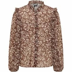 Dreimaster Chemise avec ruché 37324864 bridgeport for Tops / Blouses Couleur Marron