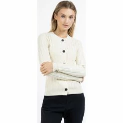 Dreimaster Strickjacke mit Knöpfen 39725042 iridia for Pulls & Gilets Couleur Beige