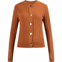 Dreimaster Strickjacke mit Knöpfen 39725042 iridia for Pulls & Gilets Couleur Marron