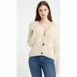 Dreimaster Strickjacke mit Knöpfen 39425057 imane for Pulls & Gilets Couleur Blanc -Boutique en ligne Dreimaster 23979672 500 C