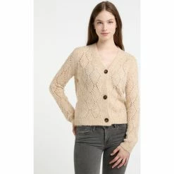 Dreimaster Strickjacke mit Knöpfen 39425060 imane for Pulls & Gilets Couleur Beige -Boutique en ligne Dreimaster 23979678 500 B