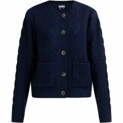 Dreimaster Strickjacke mit Knöpfen 39425096 zitha for Pulls & Gilets Couleur Bleu