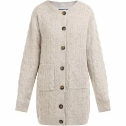 Dreimaster Strickjacke mit Knöpfen 39425097 zitha for Pulls & Gilets Couleur Beige