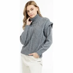 Dreimaster Chandail tricoté 39426022 naemi for Pulls & Gilets Couleur Gris -Boutique en ligne Dreimaster 24021566 500 C