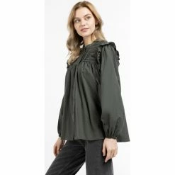 Dreimaster Blouse à manches longues 37324860 teylon for T-shirts & Polos Couleur Vert -Boutique en ligne Dreimaster 24030239 500 C