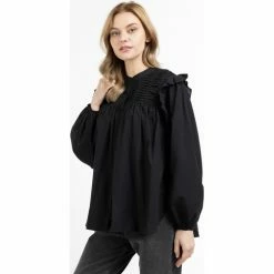 Dreimaster Blouse à manches longues 37324860 teylon for T-shirts & Polos Couleur Noir -Boutique en ligne Dreimaster 24030241 500 C