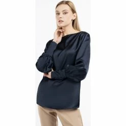 Dreimaster Blouse à manches longues 31224891 casnagie for T-shirts & Polos Couleur Bleu -Boutique en ligne Dreimaster 24280306 500 C