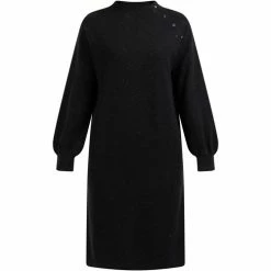 Dreimaster Strick Langarmkleid midi 39725047 markani for Robes Couleur Noir